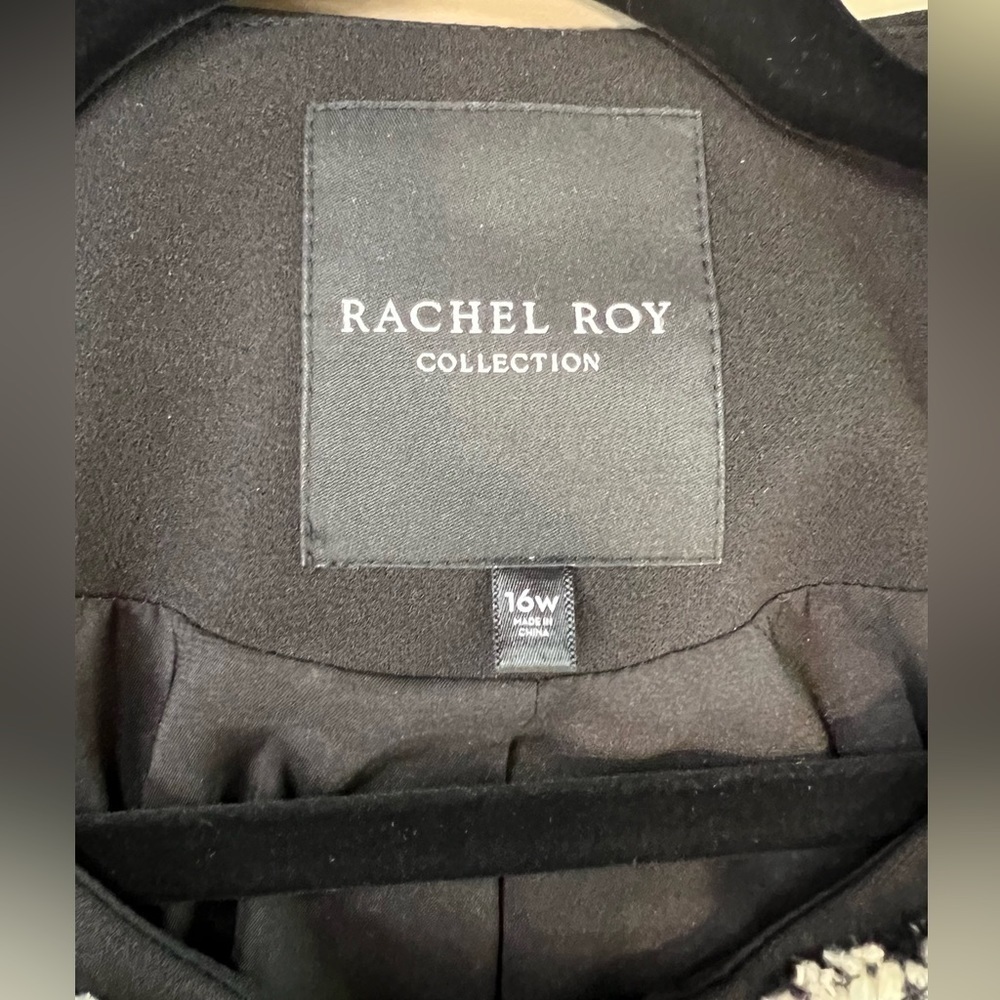 Rachel Roy‎ Black and White Tweed Jacket Size 16W - Picture 3 of 11